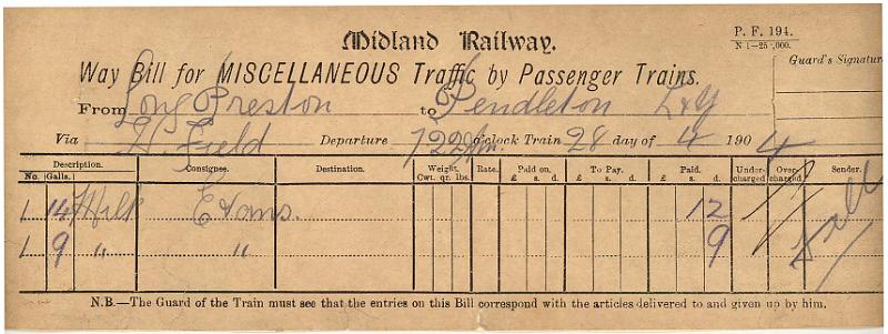 Milk 28-04-04 to Pendleton - Evans ( 23 galls).jpg - Way Bill: Milk 28-04-04 to Pendleton - Evans ( 23 galls)